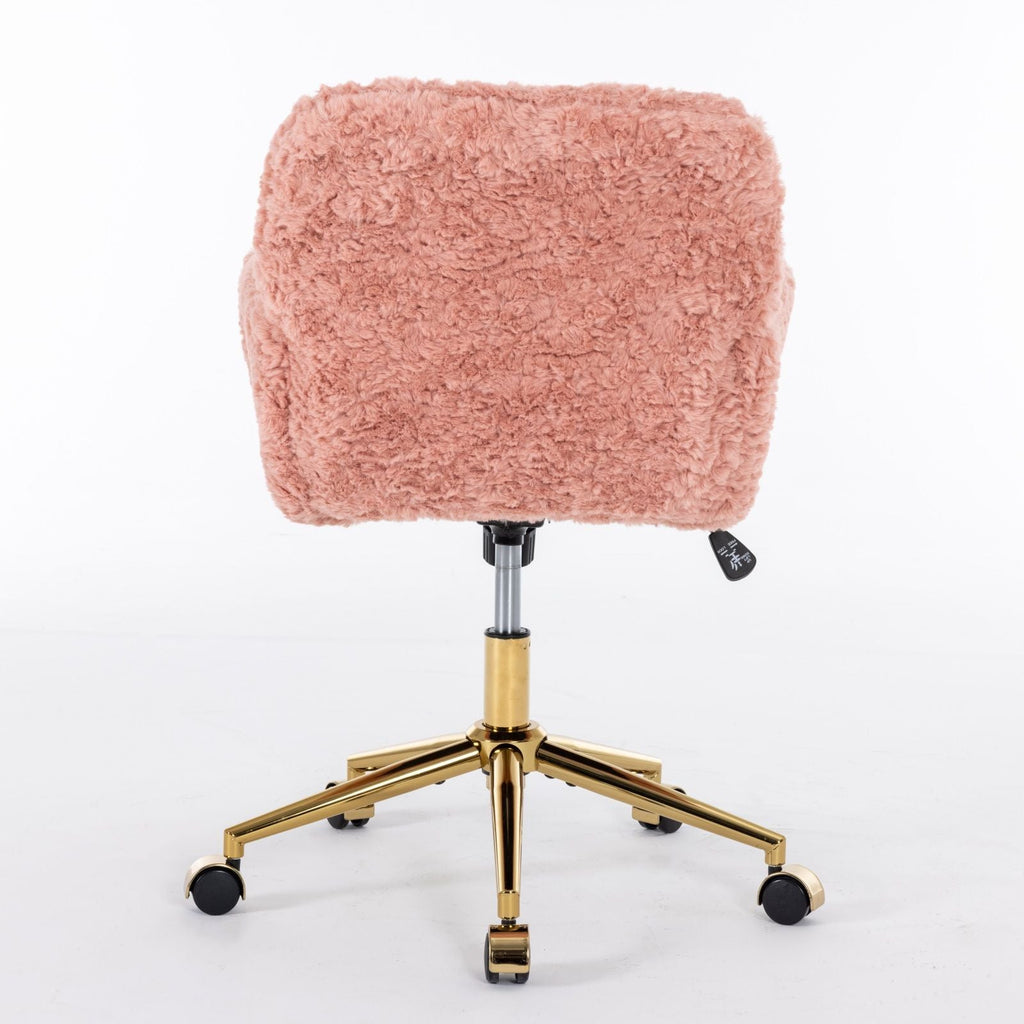 Faux Fur Swivel Vanity Chair