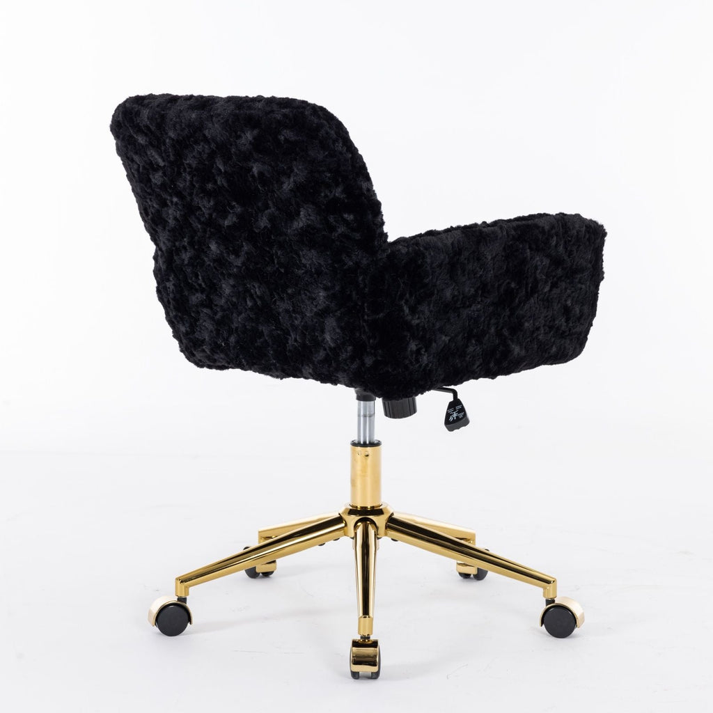 Faux Fur Swivel Vanity Chair