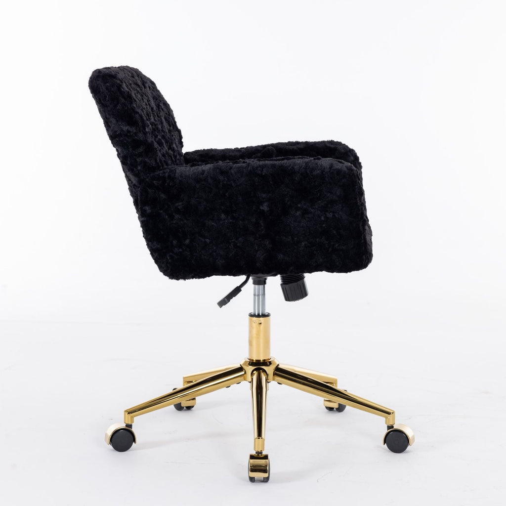 Faux Fur Swivel Vanity Chair