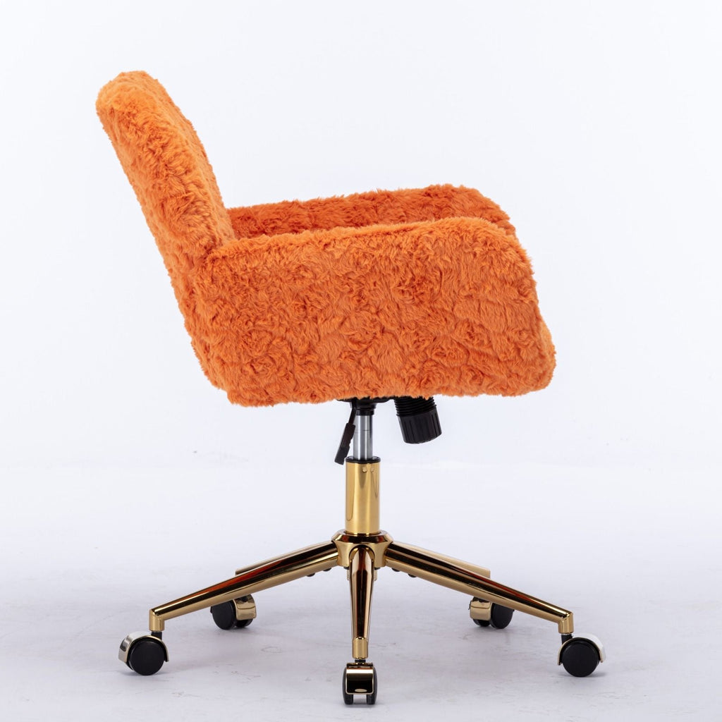 Faux Fur Swivel Vanity Chair