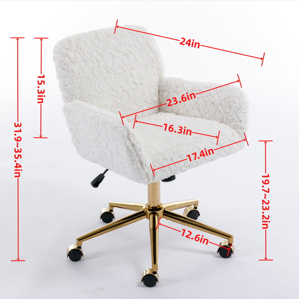 Faux Fur Swivel Vanity Chair