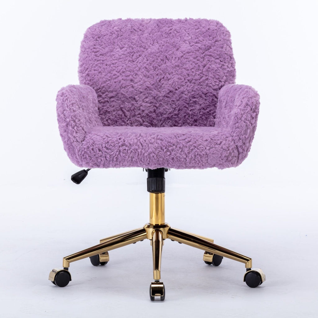 Faux Fur Swivel Vanity Chair