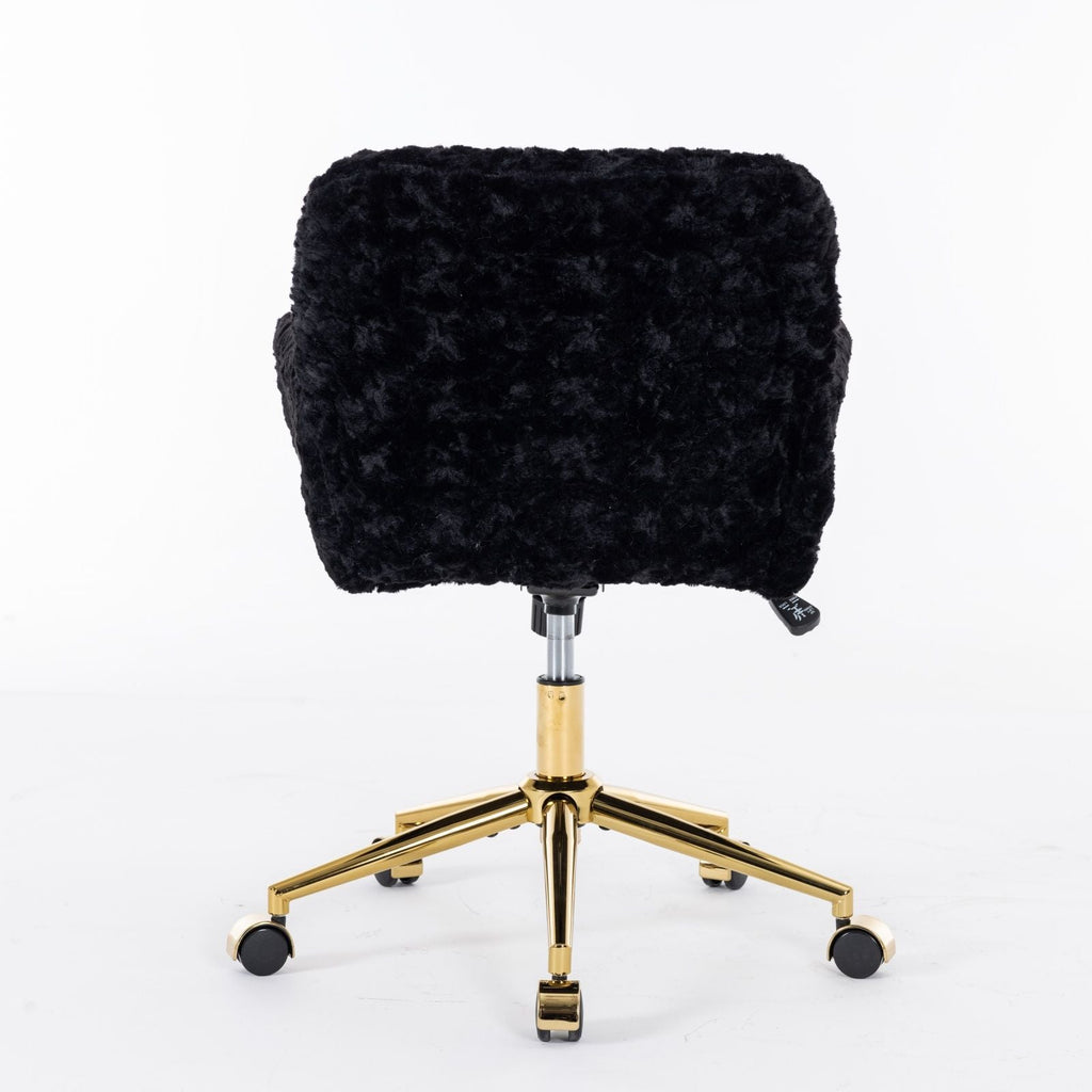 Faux Fur Swivel Vanity Chair