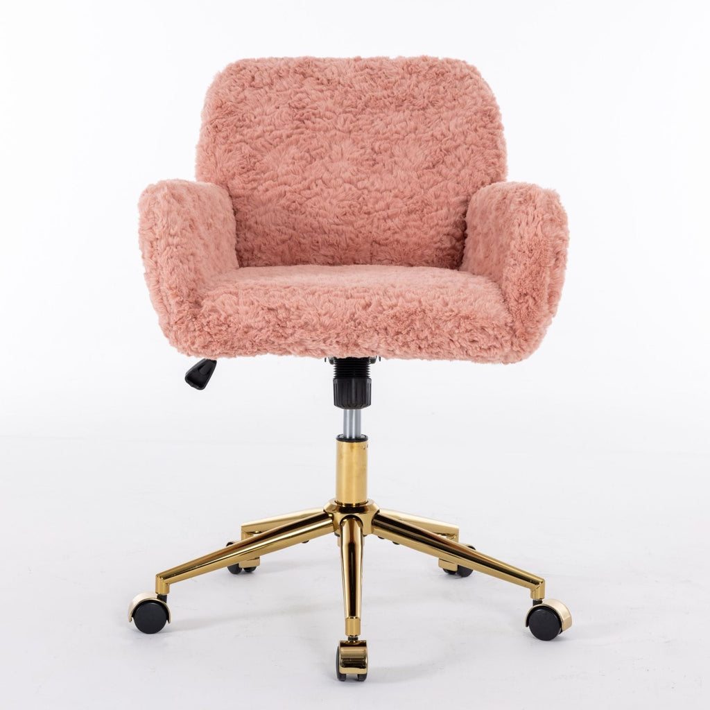 Faux Fur Swivel Vanity Chair