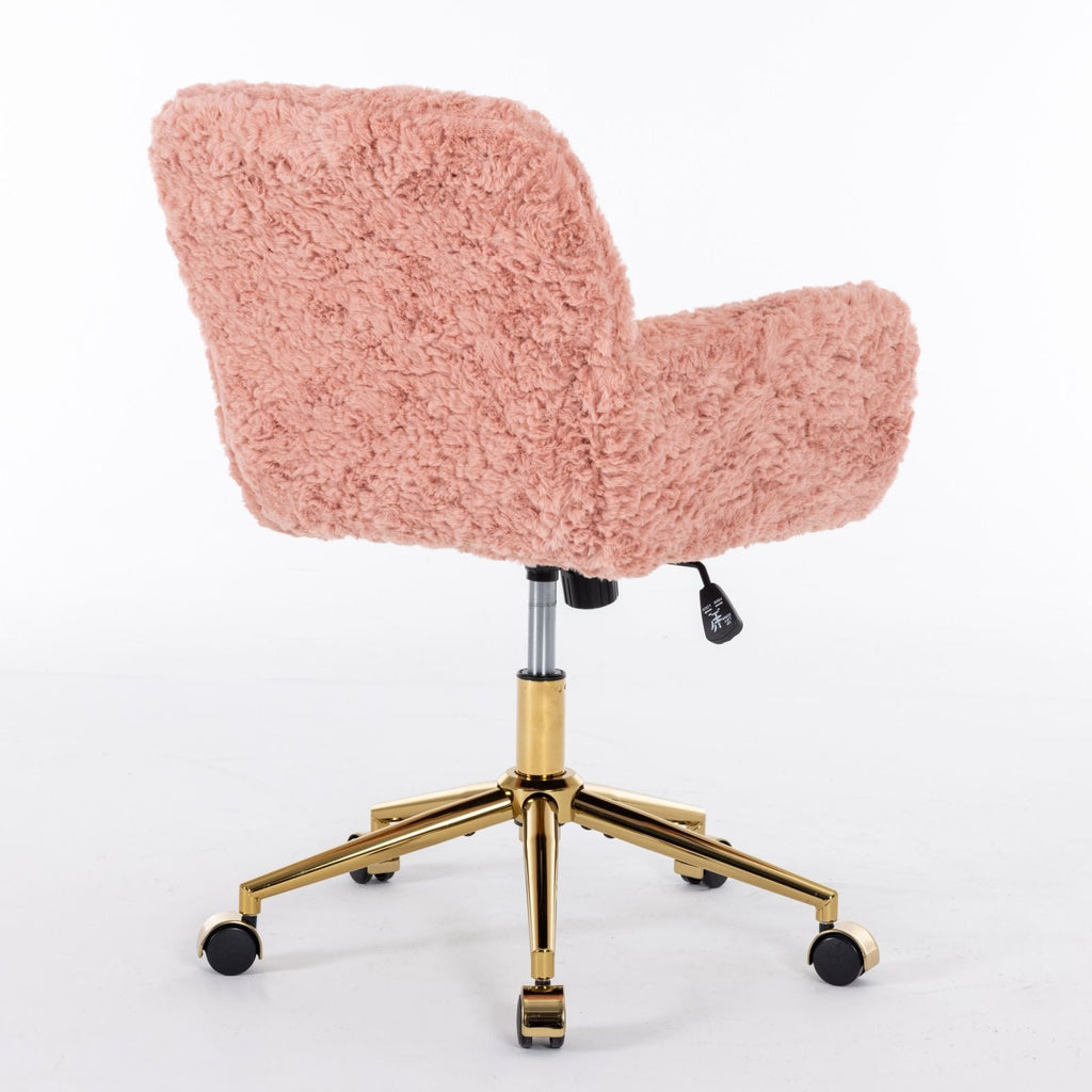 Faux Fur Swivel Vanity Chair
