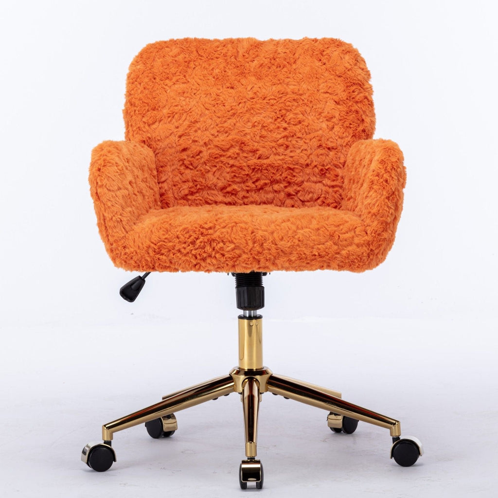 Faux Fur Swivel Vanity Chair