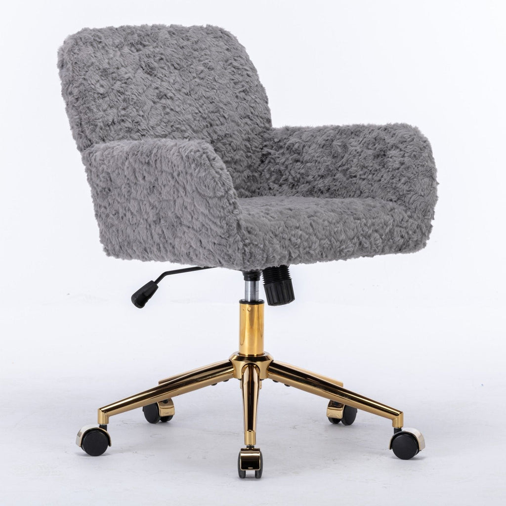 Faux Fur Swivel Vanity Chair