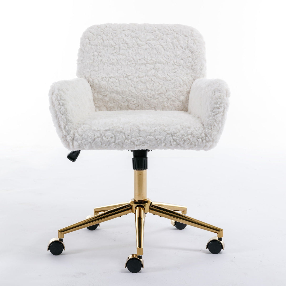 Faux Fur Swivel Vanity Chair