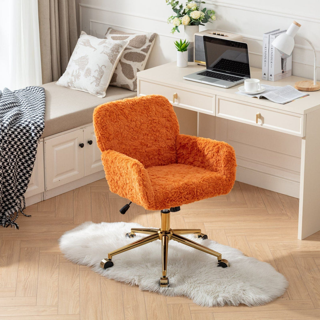 Faux Fur Swivel Vanity Chair