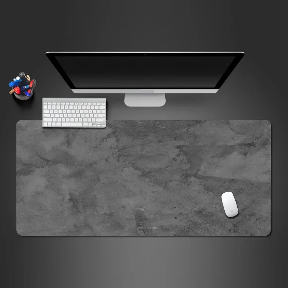 Gray Overlocked Desk Mat
