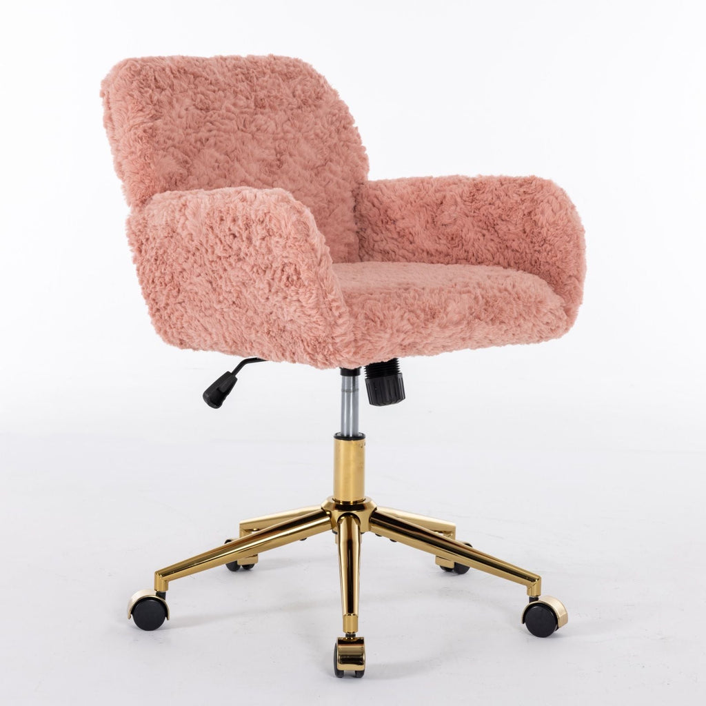 Faux Fur Swivel Vanity Chair