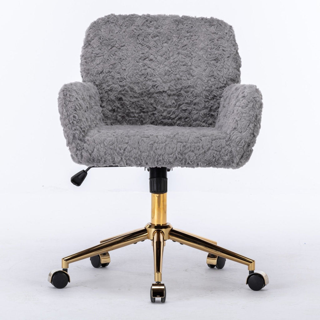 Faux Fur Swivel Vanity Chair