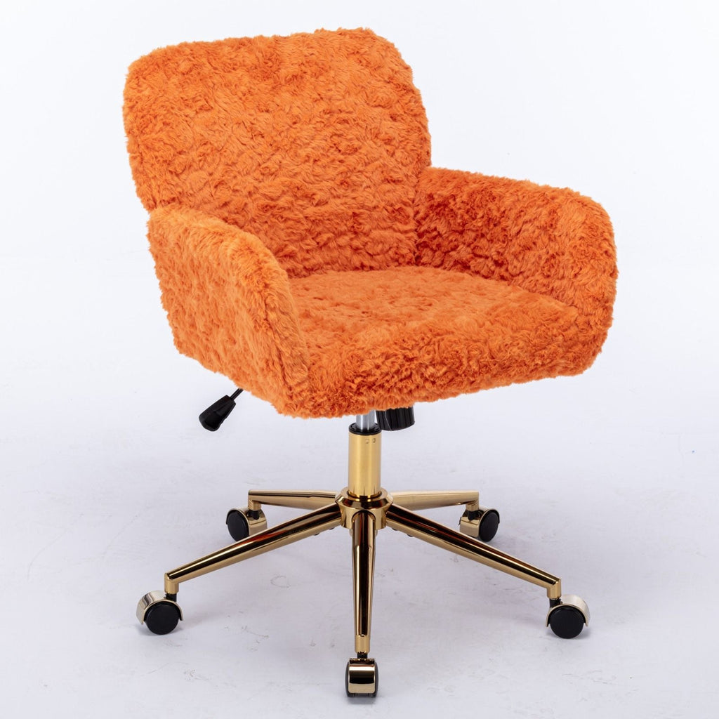 Faux Fur Swivel Vanity Chair