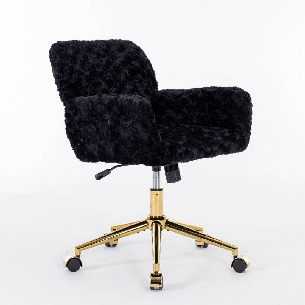 Faux Fur Swivel Vanity Chair
