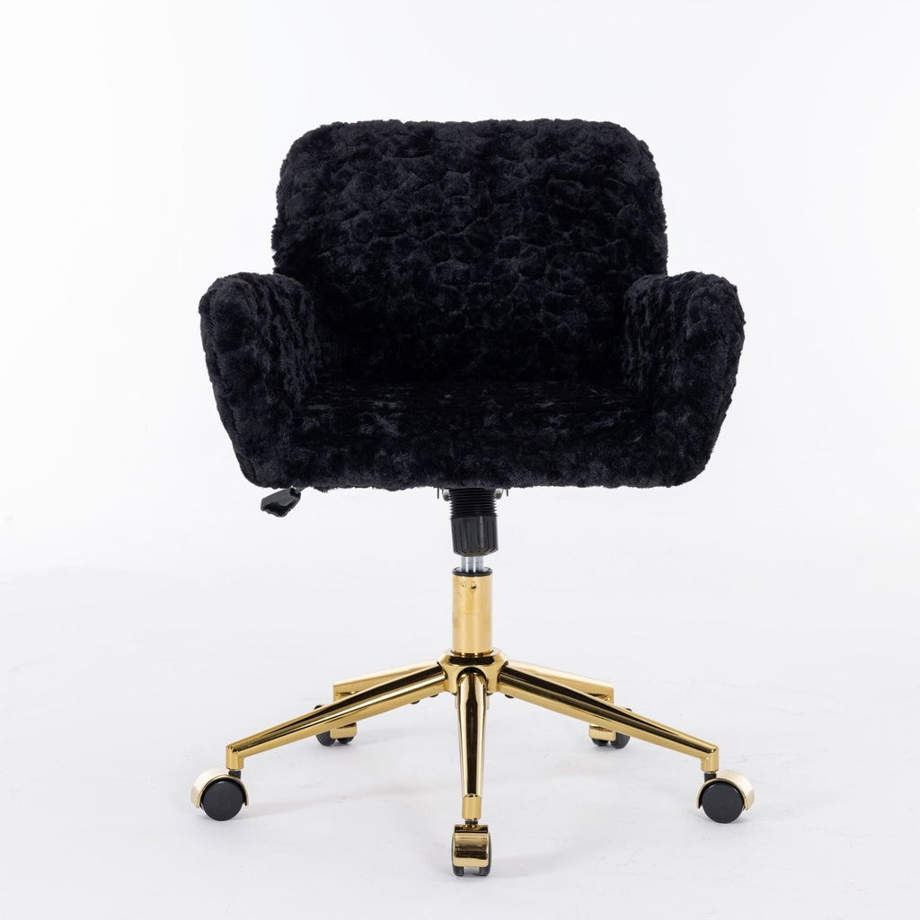 Faux Fur Swivel Vanity Chair